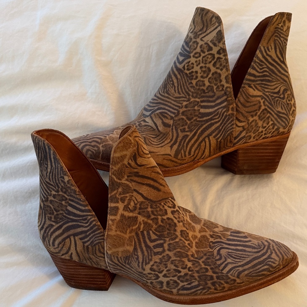 Free People Animal Print Ankle Boots